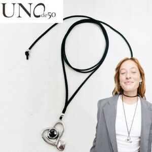 Uni de50 Silver Heart Pendant Necklace